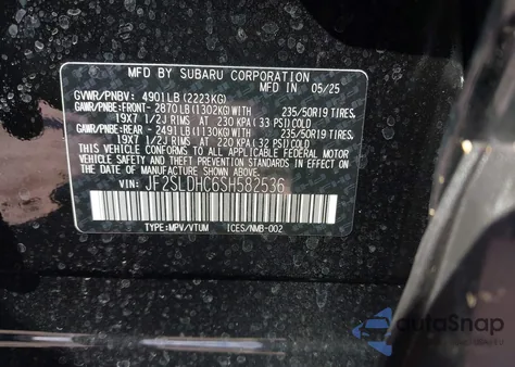 2025 Subaru Forester Sport z USA, uszkodzony, nr VIN JF2SLDHC6SH582536